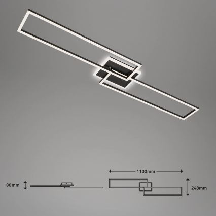Brilo - LED Димируем полилей за повърхностен монтаж FRAME 2xLED/20W/230V 2700-6500K + дистанционно управление