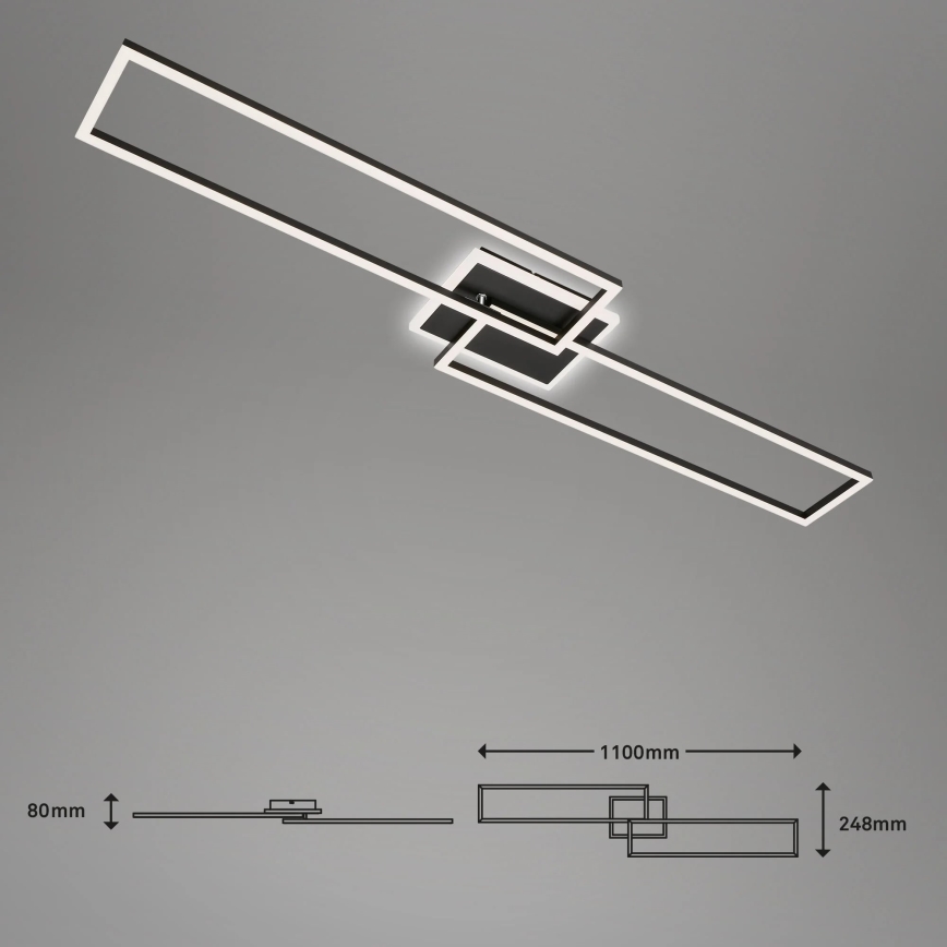 Brilo - LED Димируем полилей за повърхностен монтаж FRAME 2xLED/20W/230V 2700-6500K + дистанционно управление