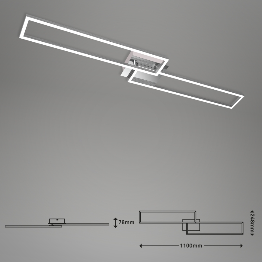 Brilo - LED Димируем полилей за повърхностен монтаж FRAME 2xLED/20W/230V 2700-5000K + дистанционно управление