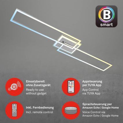 Brilo - LED Димируем полилей за повърхностен монтаж FRAME 2xLED/20W/230V 2700-6500K Wi-Fi Tuya + дистанционно управление