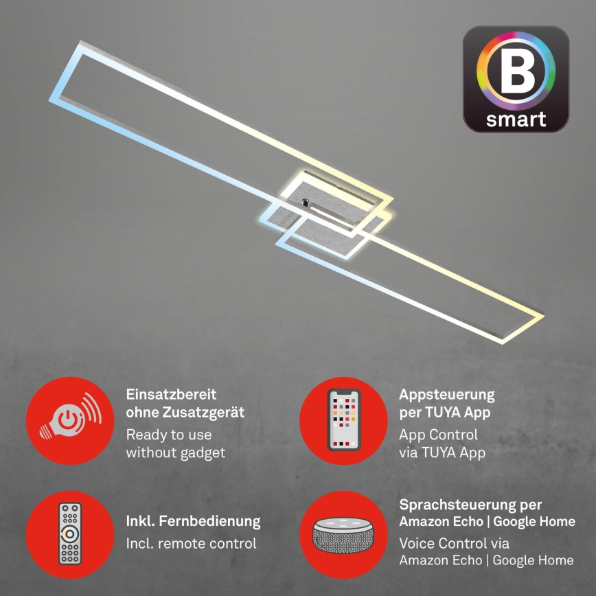 Brilo - LED Димируем полилей за повърхностен монтаж FRAME 2xLED/20W/230V 2700-6500K Wi-Fi Tuya + дистанционно управление