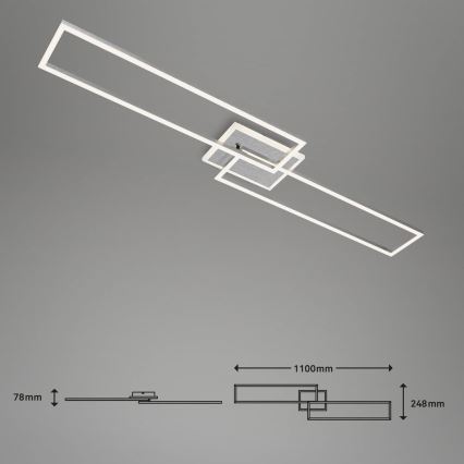 Brilo - LED Димируем полилей за повърхностен монтаж FRAME 2xLED/20W/230V 2700-6500K Wi-Fi Tuya + дистанционно управление