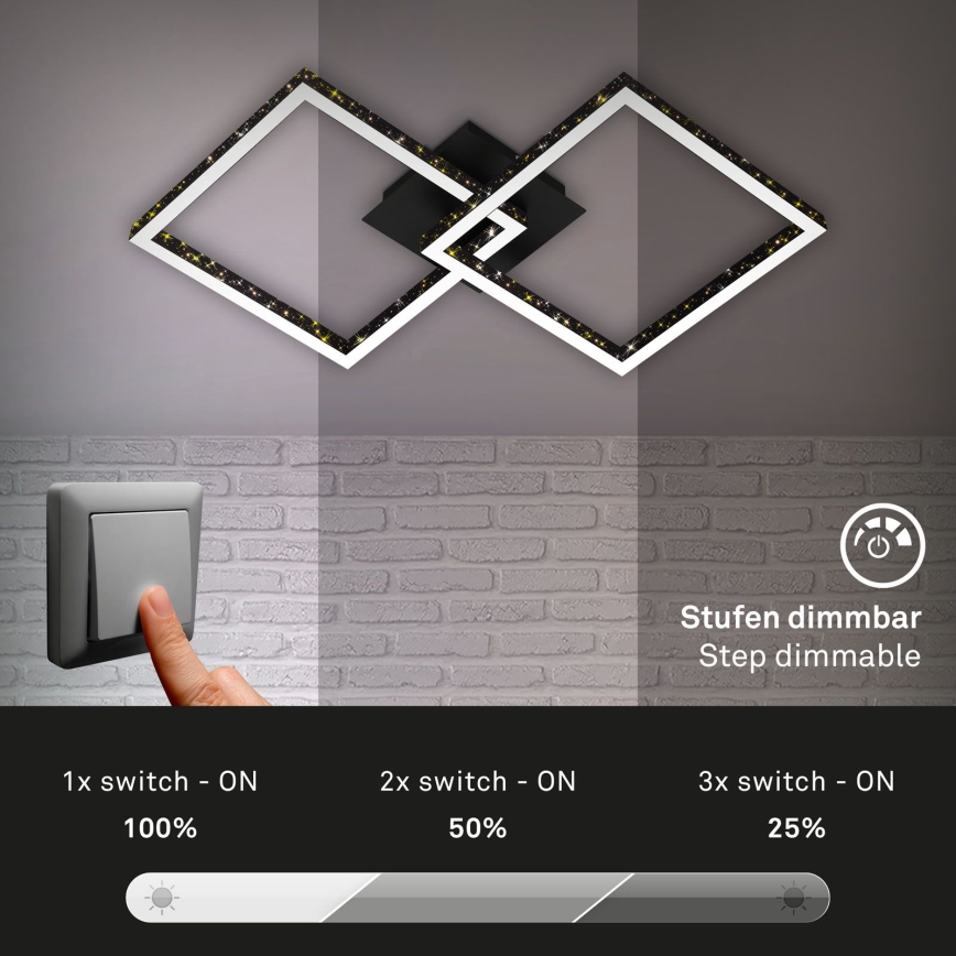 Brilo - LED Димируем полилей за повърхностен монтаж FRAME 2xLED/9W/230V