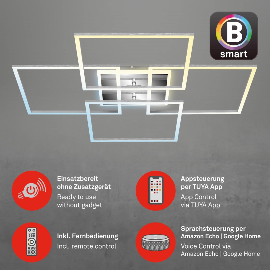 Brilo - LED Димируем полилей за повърхностен монтаж FRAME LED/50W/230V 2700-6500K Wi-Fi Tuya + дистанционно управление