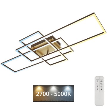 Brilo - LED Димируем полилей за повърхностен монтаж FRAME LED/51W/230V 2700-5000K кафяв/златист + дистанционно управление