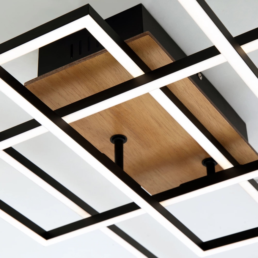 Brilo - LED Димируем полилей за повърхностен монтаж FRAME LED/51W/230V 2700-5000K черен/кафяв + дистанционно управление