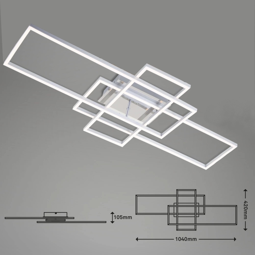 Brilo - LED Димируем полилей за повърхностен монтаж FRAME LED/51W/230V 2700-5000K матов хром + дистанционно управление