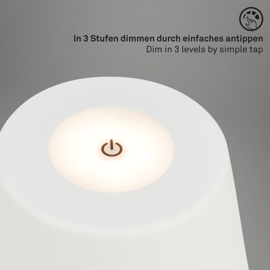 Brilo - LED Димируема акумулаторна екстериорна настолна лампа LED/3,5W/5V IP44 бял