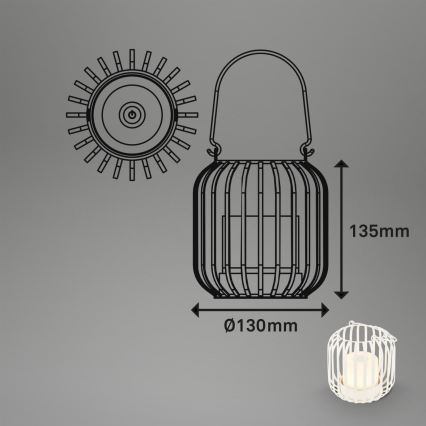 Brilo - LED Димируем rechargeable екстериорен настолна лампа LED/2W/5V IP44 бял