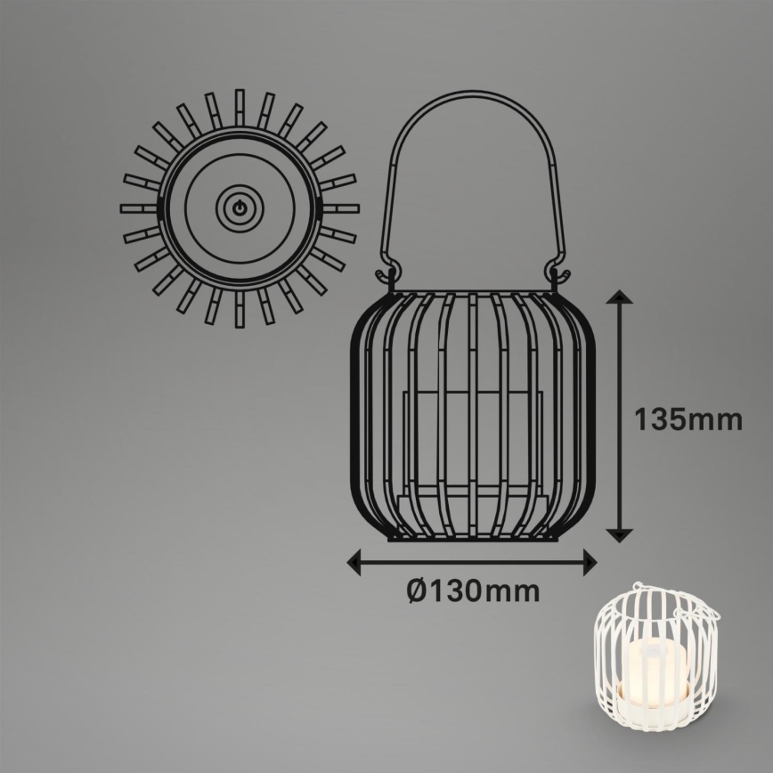 Brilo - LED Димируем rechargeable екстериорен настолна лампа LED/2W/5V IP44 бял