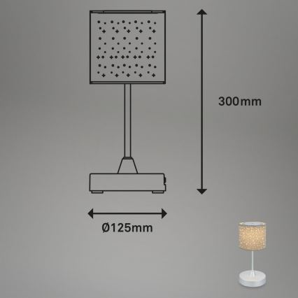 Brilo - LED Димируем акумулаторна екстериорна настолна лампа LOLE LED/3W/5V IP44 сребрист/бежов