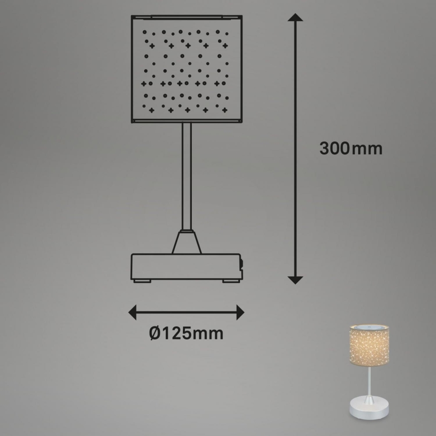 Brilo - LED Димируем акумулаторна екстериорна настолна лампа LOLE LED/3W/5V IP44 сребрист/бежов