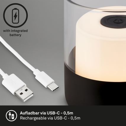Brilo - LED димируема презареждаема настолна лампа за външна употреба LILET LED/2W/5V IP44