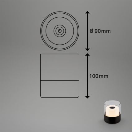 Brilo - LED димируема презареждаема настолна лампа за външна употреба LILET LED/2W/5V IP44