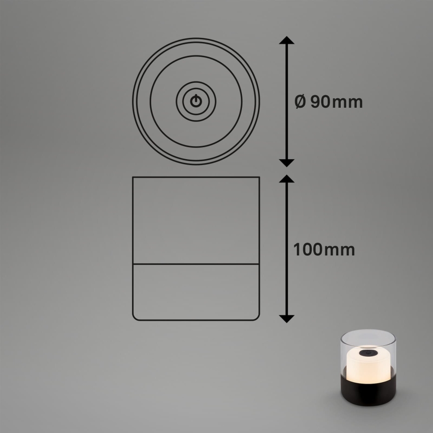 Brilo - LED димируема презареждаема настолна лампа за външна употреба LILET LED/2W/5V IP44