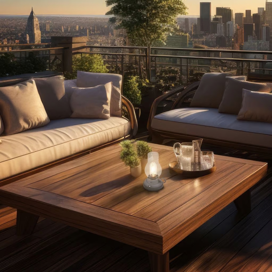 Brilo - LED димируема външна презареждаема настолна лампа KANEA LED/1,5W/5V IP44 1200 mAh антрацит