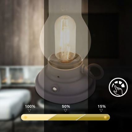 Brilo - LED димируема външна презареждаема настолна лампа KANEA LED/1,5W/5V IP44 1200 mAh антрацит