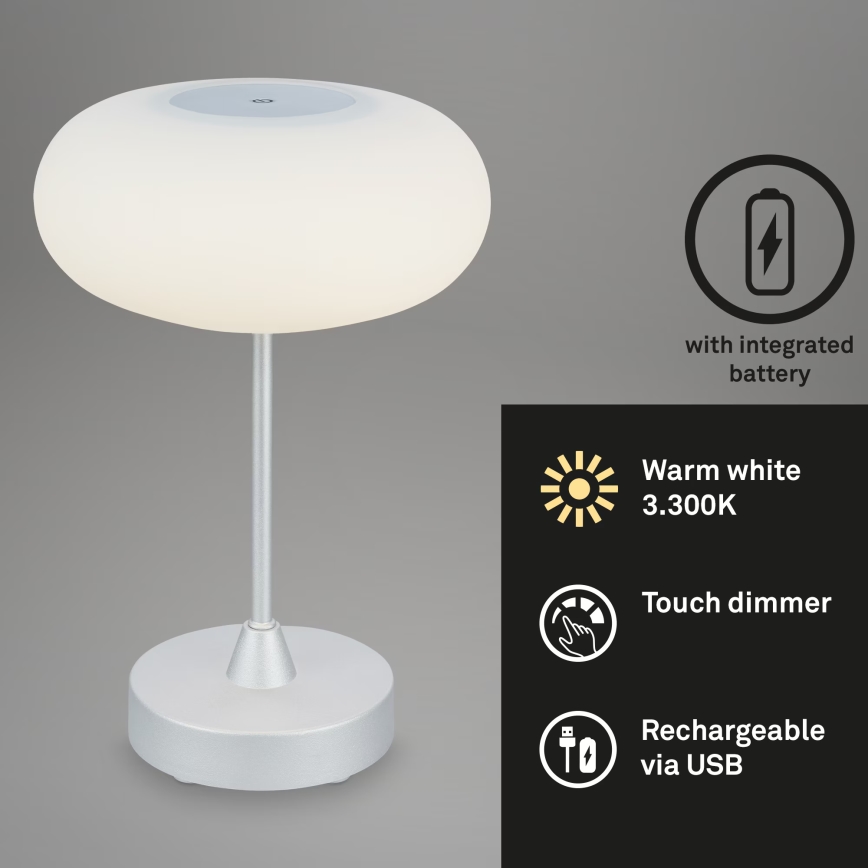 Brilo - LED димируема външна презареждаема настолна лампа OLANA LED/3W/5V IP44