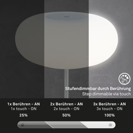 Brilo - LED димируема външна презареждаема настолна лампа OLANA LED/3W/5V IP44