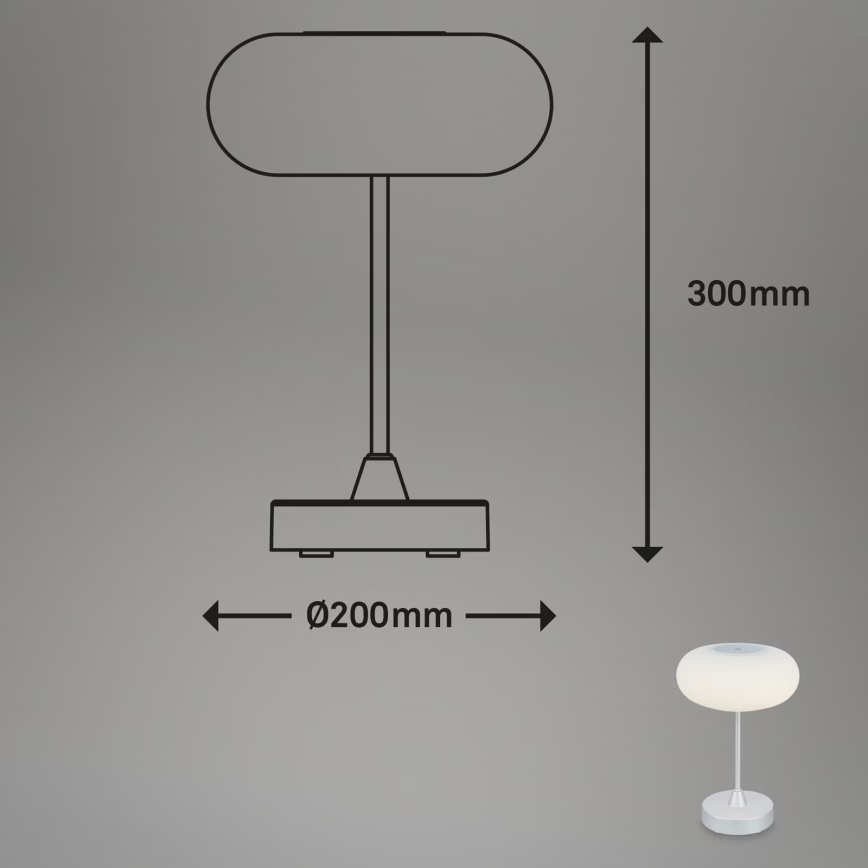 Brilo - LED димируема външна презареждаема настолна лампа OLANA LED/3W/5V IP44