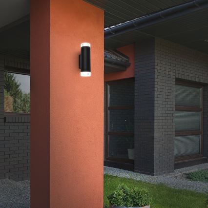 Brilo - LED Екстериорен аплик 2xGU10/4,7W/230V IP44 4000K черен