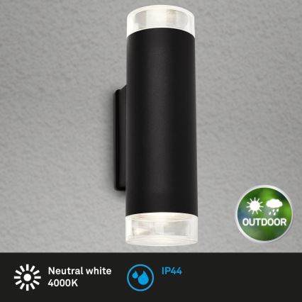 Brilo - LED Екстериорен аплик 2xGU10/4,7W/230V IP44 4000K черен