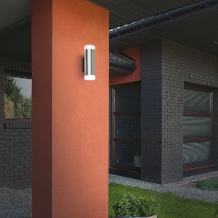 Brilo - LED Екстериорен аплик 2xGU10/4,7W/230V IP44 4000K матов хром