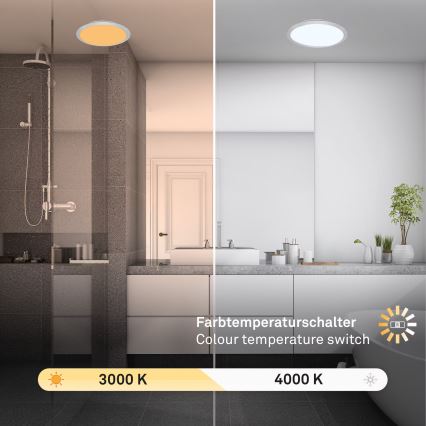 Brilo - LED таванно осветително тяло за баня CTS LED/21W/230V 3000/4000K IP44 Ø 37 см матов хром