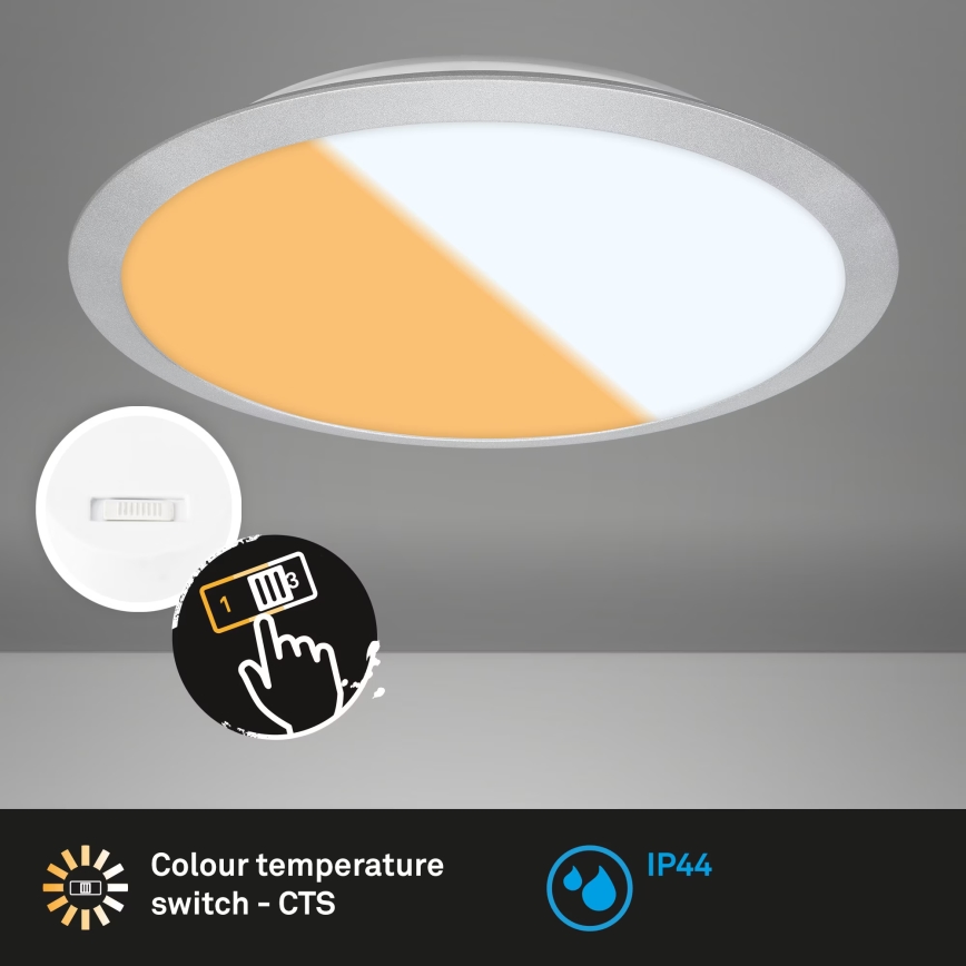 Brilo - LED таванно осветително тяло за баня CTS LED/21W/230V 3000/4000K IP44 Ø 37 см матов хром