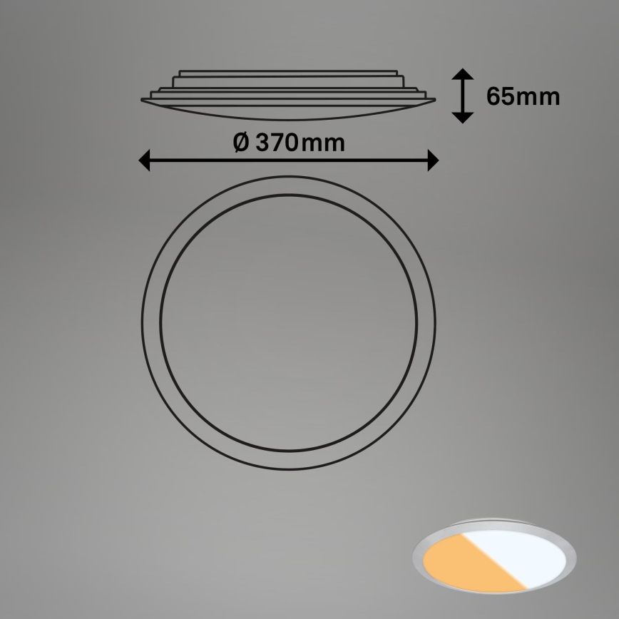Brilo - LED таванно осветително тяло за баня CTS LED/21W/230V 3000/4000K IP44 Ø 37 см матов хром