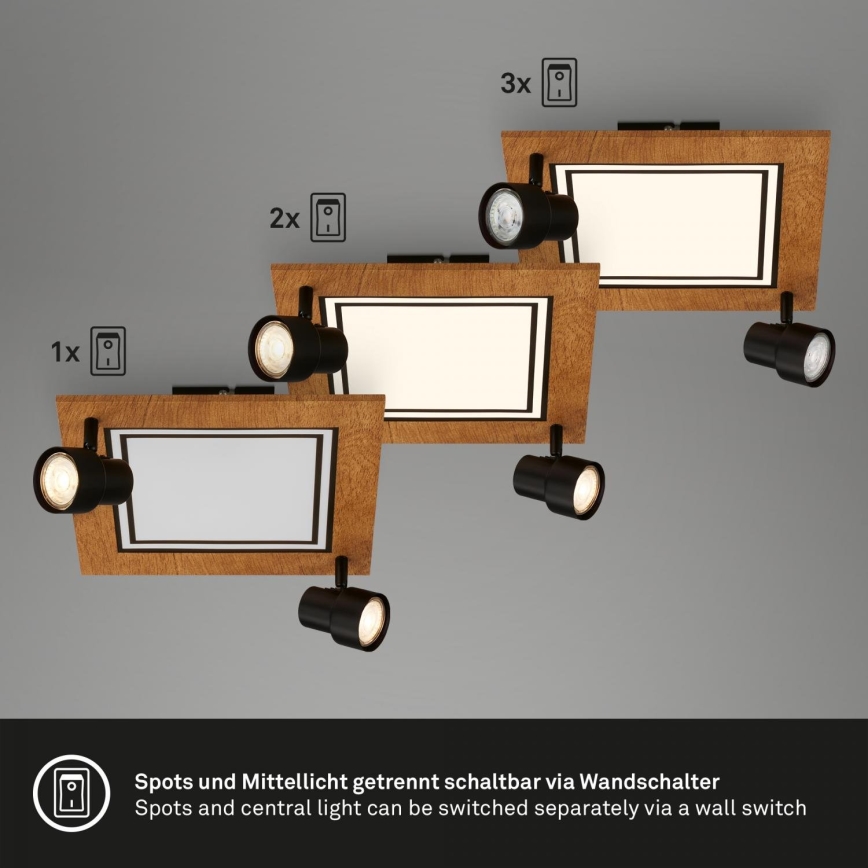 Brilo - LED Плафониера LED/12W/230V + 2xGU10/9W 3000K