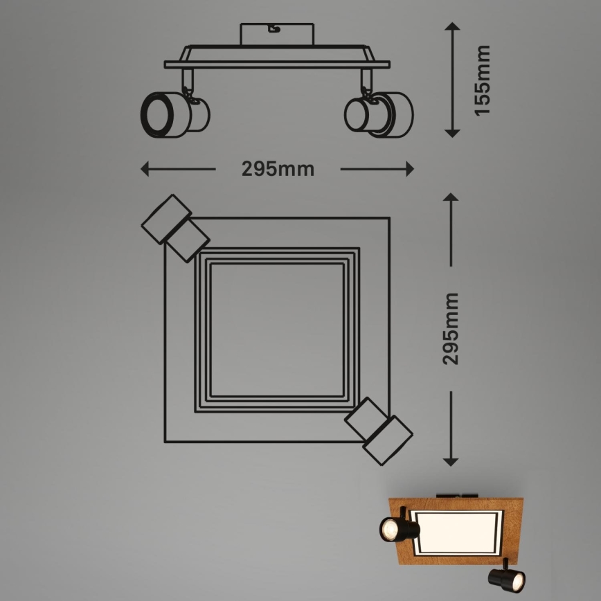 Brilo - LED Плафониера LED/12W/230V + 2xGU10/9W 3000K