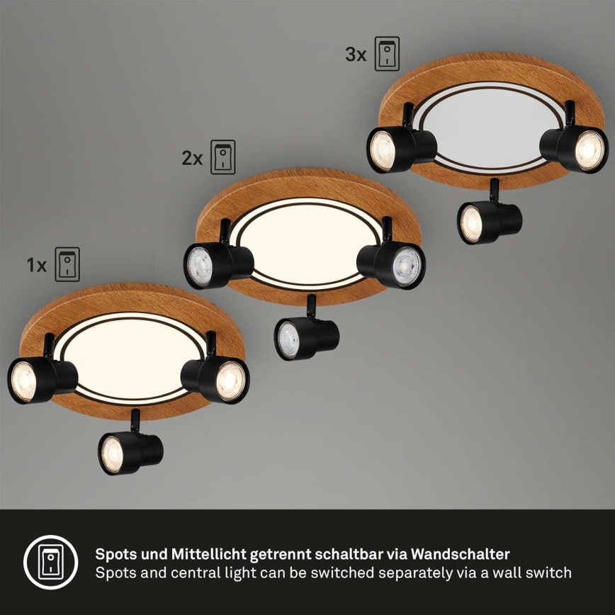 Brilo - LED Плафониера LED/12W/230V + 3xGU10/9W 3000K