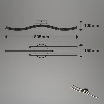 Brilo - LED Плафониера LED/19W/230V 3000K черен