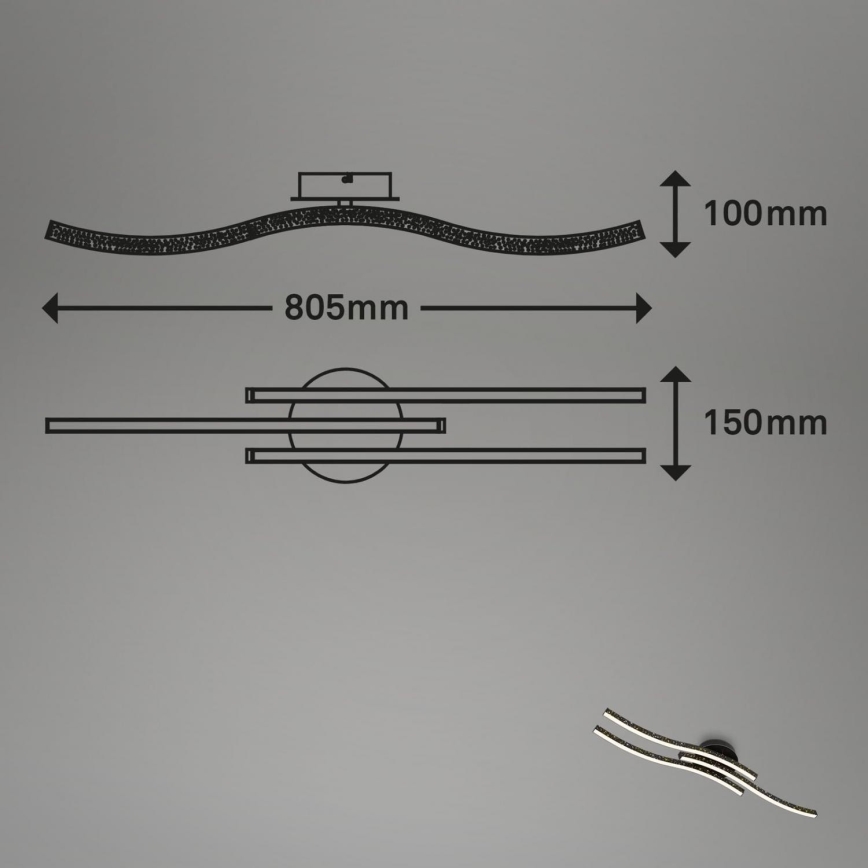 Brilo - LED Плафониера LED/19W/230V 3000K черен