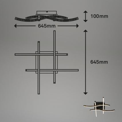 Brilo - LED Полилей за повърхностен монтаж REY 4xLED/6W/230V черен