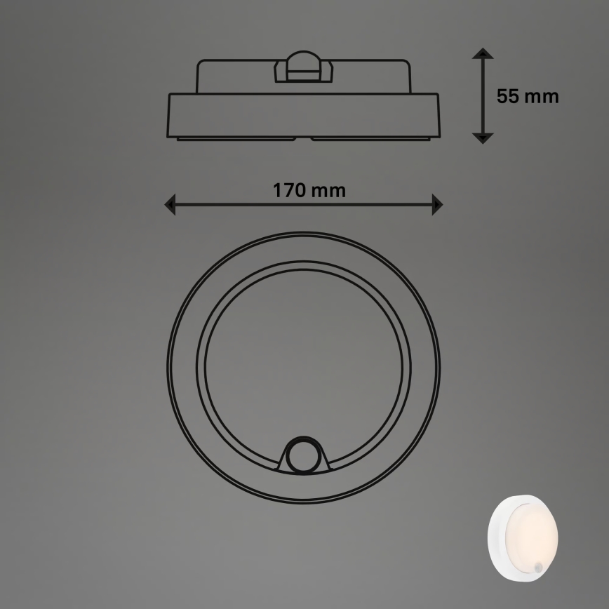 Brilo - LED презареждаемо външно стеново осветително тяло с вграден сензор LED/4W/5V 4400 mAh IP44 бяло