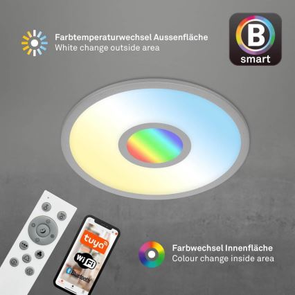 Brilo - LED RGB Димируем плафон CENTRO LED/24W/230V 2700-6500K Wi-Fi Tuya + дистанционно управление