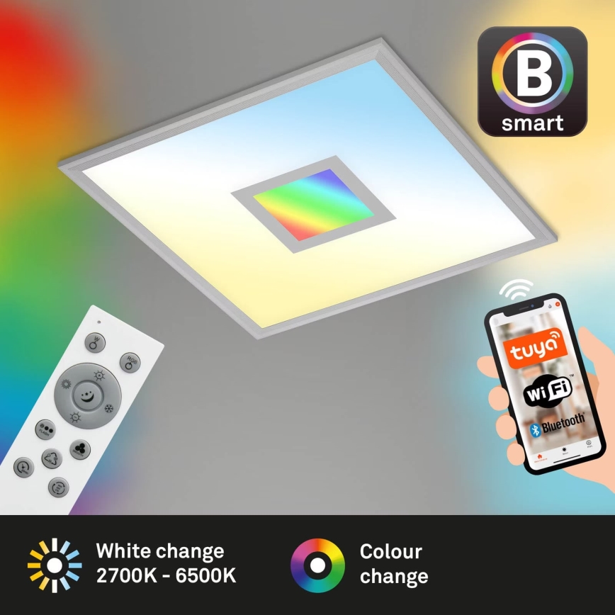 Brilo - LED RGB Димируем плафон CENTRO LED/24W/230V 2700-6500K Wi-Fi Tuya + дистанционно управление