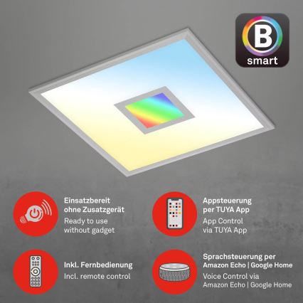 Brilo - LED RGB Димируем плафон CENTRO LED/24W/230V 2700-6500K Wi-Fi Tuya + дистанционно управление