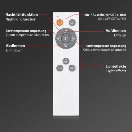 Brilo - LED RGB димируема таванна лампа LED/40W/230V 3000-6500K + дистанционно управление