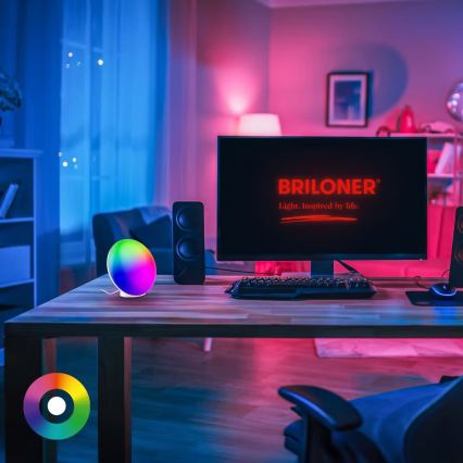 Brilo - LED RGBIC димируема настолна лампа TARA LED/6W/230V 3000-6500K бяла + дистанционно управление