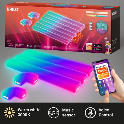 Brilo - LED RGBIC Регулируема светлинна лента Smart LED/24W/230V Wi-Fi Tuya