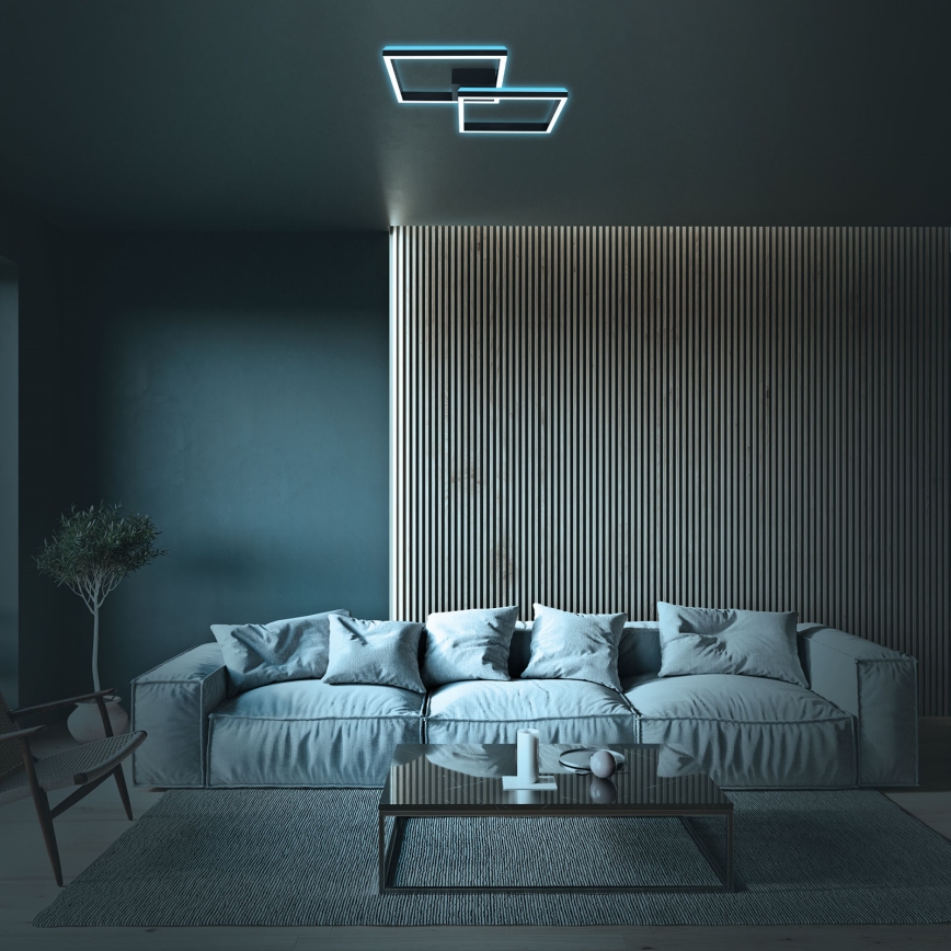 Brilo - LED RGBW Димируем полилей за повърхностен монтаж FRAME 2xLED/17W/230V 2700-6500K + дистанционно управление