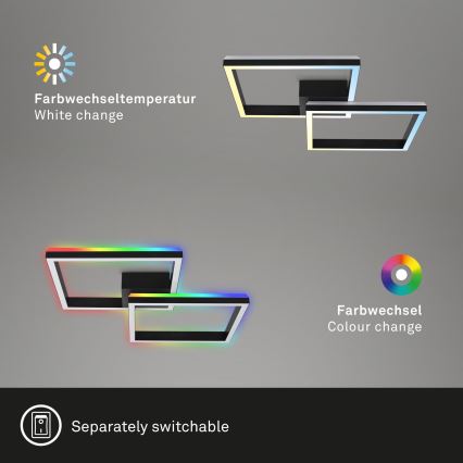 Brilo - LED RGBW Димируем полилей за повърхностен монтаж FRAME 2xLED/17W/230V 2700-6500K + дистанционно управление