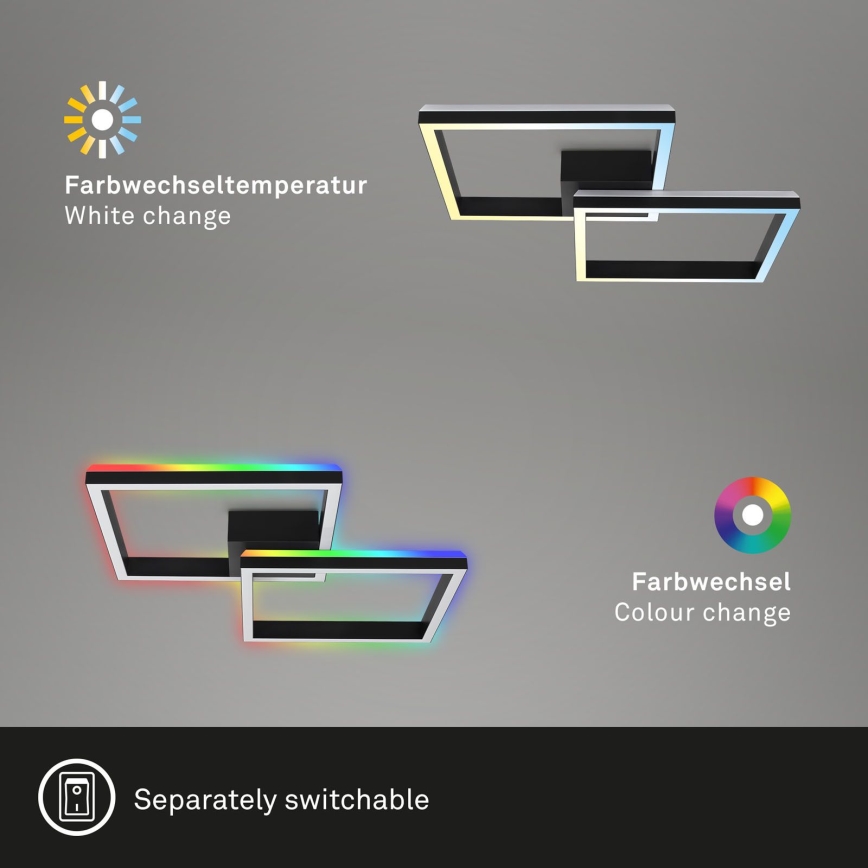 Brilo - LED RGBW Димируем полилей за повърхностен монтаж FRAME 2xLED/17W/230V 2700-6500K + дистанционно управление