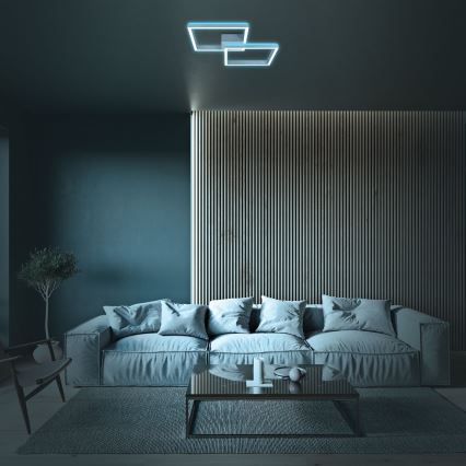 Brilo - LED RGBW Димируем полилей за повърхностен монтаж FRAME 2xLED/17W/230V 2700-6500K + дистанционно управление