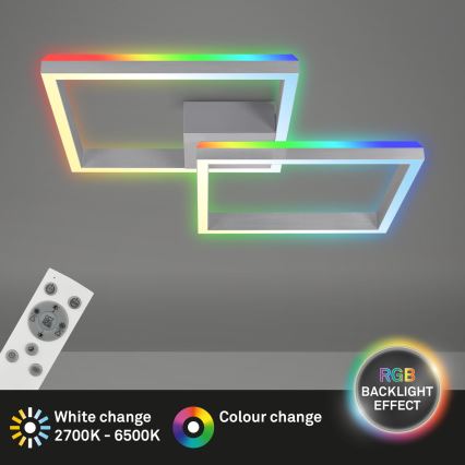 Brilo - LED RGBW Димируем полилей за повърхностен монтаж FRAME 2xLED/17W/230V 2700-6500K + дистанционно управление