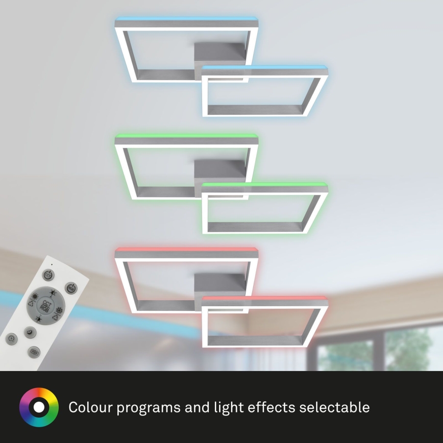 Brilo - LED RGBW Димируем полилей за повърхностен монтаж FRAME 2xLED/17W/230V 2700-6500K + дистанционно управление