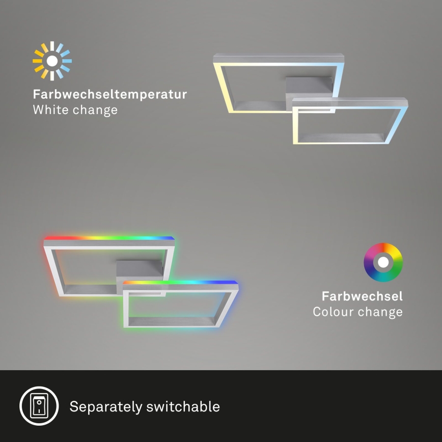 Brilo - LED RGBW Димируем полилей за повърхностен монтаж FRAME 2xLED/17W/230V 2700-6500K + дистанционно управление